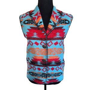 NWT Rhonda Stark Wool Blend Southwestern Aztec Santa FE Soft Vest XS Organic